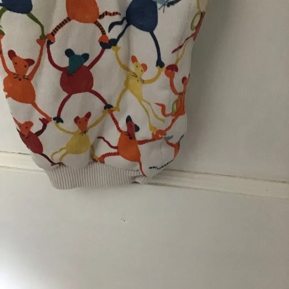 Garnet Hill 100% Cotton Adorable Mouse Full Snap Pajamas 4T